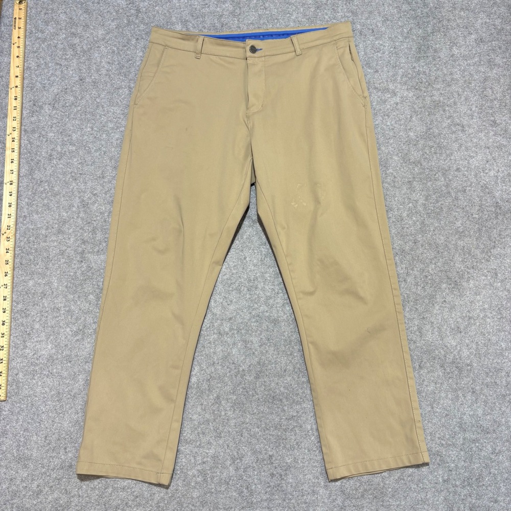 Twillory Men Performance Pants Khaki Tan Tailored Fit Technical Fabric 36x30